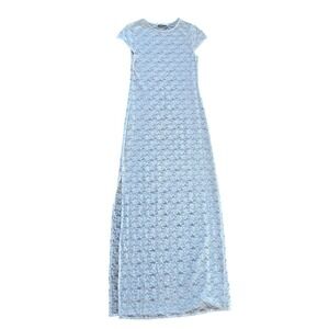 Mango Floral Lace Maxi Dress Women 6 Sheer White Ethereal Coquette Fairycore MNG